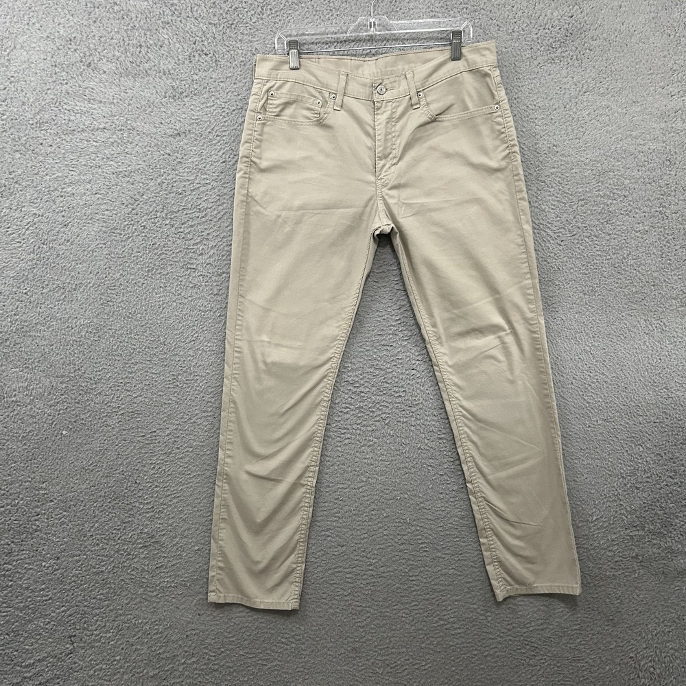 Levis Jeans Mens 34x32‎ Beige 511 Slim Straight American Stretch Red Tab Pants